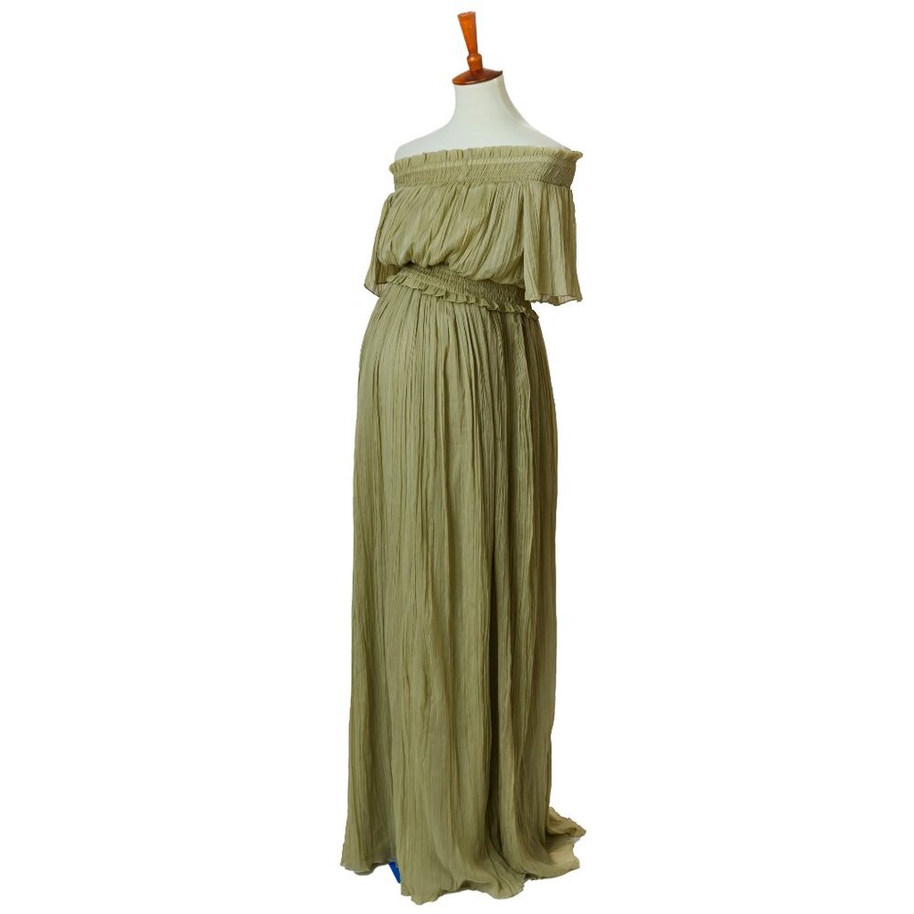 ASOS Olive Green Off-Shoulder Maxi Dress NWOT